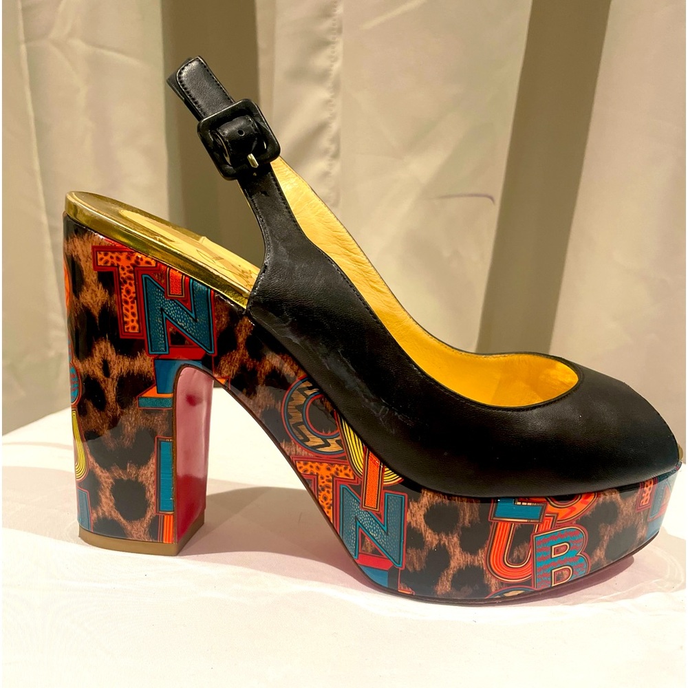 Christian Louboutin Chunky heeled sandal(CL Graffiti) - Women’s Size 41(IS 11)